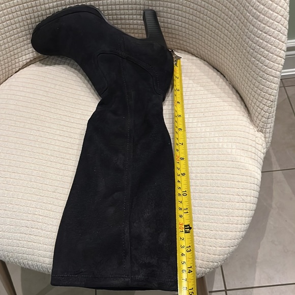 Browns Faux Suede Platform Knee High Solid Black Boots Size8 - Picture 8 of 11